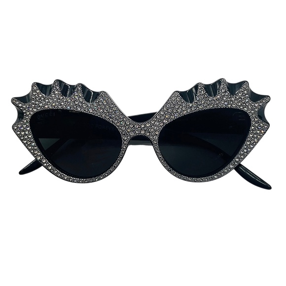 GUCCI BLACK HOLLYWOOD FOREVER CAT EYE CRYSTAL SUNGLASSES main image 5